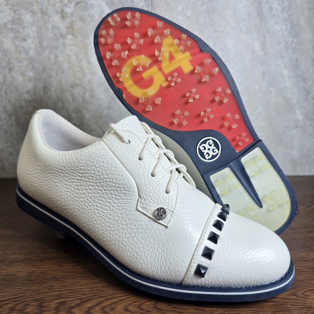 G/FORE STUD GALLIVANTER LADIES GOLF SHOES SIZE 9 PREMIUM PEBBLE WHITE LEATHER